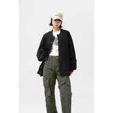 Unisex Jacket Retro Patchwork Baseball Jacket Coat